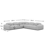 Buccana canapé corner en tissu texturé blanc