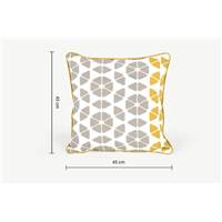 Trio coussin gris et moutarde 45x45