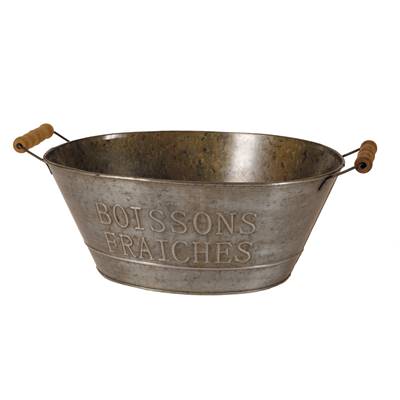 Bassine couleur zinc "boissons fraîches"
