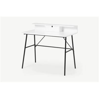 Pascal bureau bois blanc et métal noir