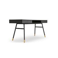Dinavi bureau bois de frêne noir et doré