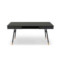 Dinavi bureau bois de frêne noir et doré