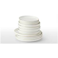 Taryn service 12 pièces blanc et doré