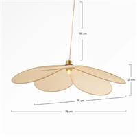 Margaux suspension pétales de fleur en tissu beige et métal doré