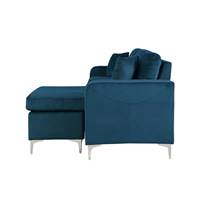 Bush canapé d'angle droit velours bleu navy