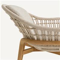 Tiria fauteuil de jardin en bois et tressage naturel