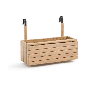 Freya jardinière de balcon acacia avec tablette pliante