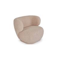 Havane fauteuil en tissu bouclé beige