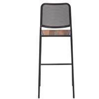 Kléo tabouret métal et bois de bateau recyclé H80cm