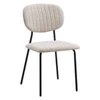 Kota lot de 4 chaises de repas en tissu beige pieds métal noir