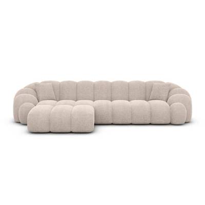 Dolban canapé d'angle gauche en tissu texturé beige