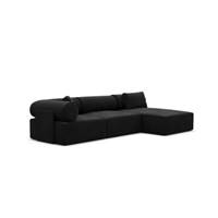 Anicipri canapé d'angle droit en velours noir