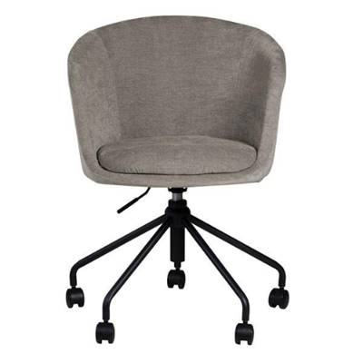 Mado chaise de bureau pivotante à roulettes en tissu gris clair