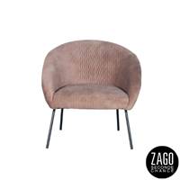 Marco fauteuil en velours marron clair
