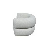 Melki fauteuil pivotant en tissu bouclette gris clair