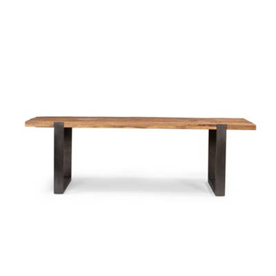 Molissan table à manger 240cm pieds U métal noir