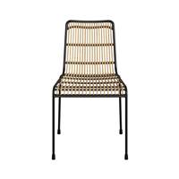 Lynette chaise en rotin et structure métal noir