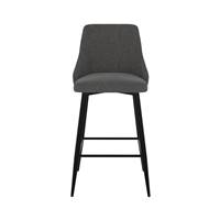 Diane chaise îlot central en tissu gris foncé H66,5