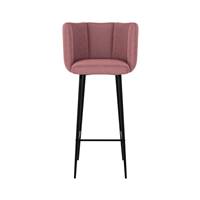 Lisboa chaise de bar en velours rose H75