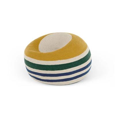 Layla pouf tressé multicolore