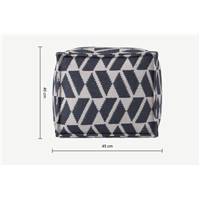 Oblique pouf bleu canard et gris