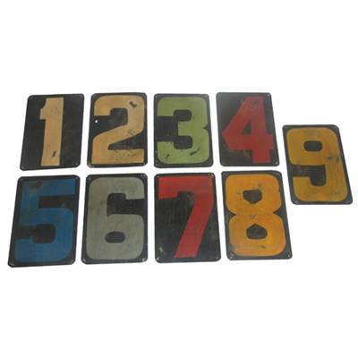 Set 9 plaques N° 1 à 9