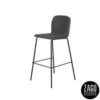 Sense chaise de bar tissu gris anthracite et métal noir H75