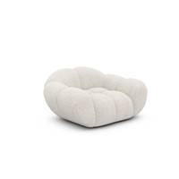 Sigono fauteuil en tissu bouclé blanc
