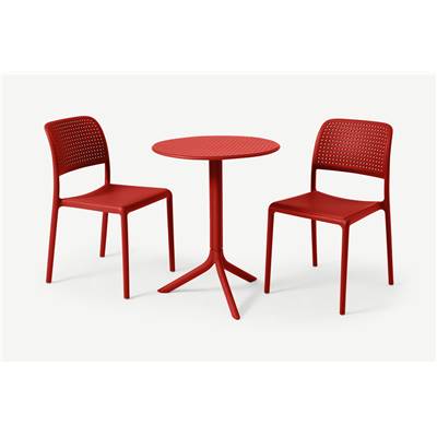 Nardi ensemble table et chaise résine rouge