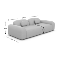Buccana canapé 2 places en tissu texturé beige