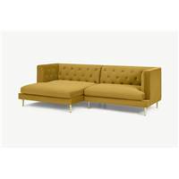 Goswell canapé d'angle gauche velours doré vintage