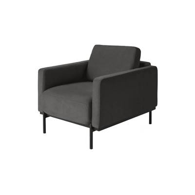 Jarod fauteuil velours gris asphalte