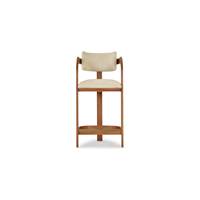 Many tabouret de bar bois de chêne et beige