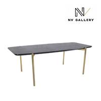 Ambre table à manger en bois noir et pieds doré