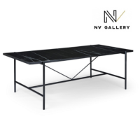 Erika table à manger pierre façon marbre noir L220