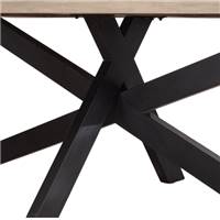 Liveo table à manger 220cm bois de manguier et métal noir bords irréguliers