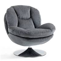Topi fauteuil pivotant tissu texturé gris foncé
