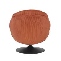 Topi fauteuil pivotant velours côtelé terracotta