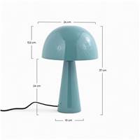 Ernest lampe champignon haut en métal bleu clair