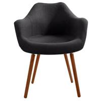 Lizo chaise scandinave en tissu gris foncé