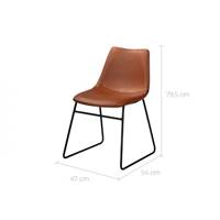 Ody chaise en PU marron et métal noir
