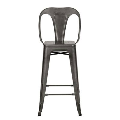 Joris chaises de bar métal gris anthracite avec dossier H67