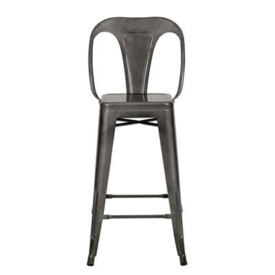 Lix chaise de bar métal gris anthracite avec dossier H67
