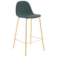 Vladi chaise de bar en cuir synthétique vert H65