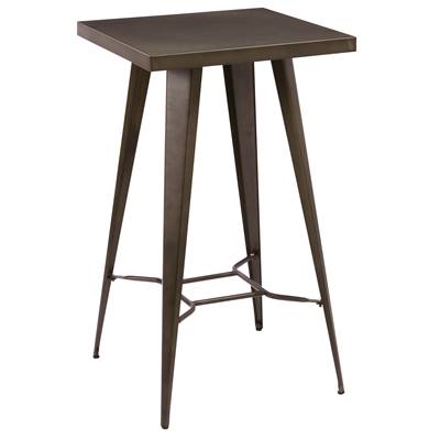 Lix table haute carrée en métal gris 2 personnes