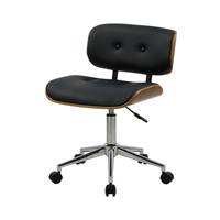 Bent chaise de bureau noir et bois à roulettes avec pied métal
