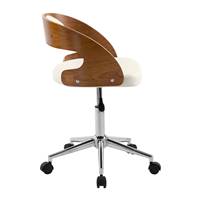 Burr chaise de bureau réglable et pivotante PU blanc