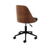 Lyssa chaise de bureau en bois foncé et PU noir