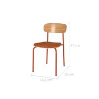 Taxa chaise en bois clair et tissu orange