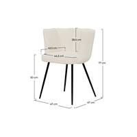 Moloo chaise en tissu bouclé beige et pieds en métal noir